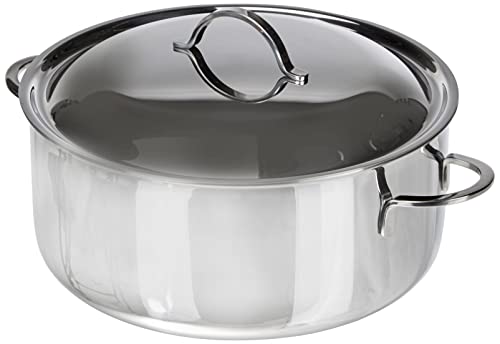 Spring CRISTAL Bratentopf mit Deckel | rostfreier Edelstahl | Ø 24 cm, Höhe: 10,5 cm | 4,7 ltr. | induktionsgeeignet | Bräter mit Deckel backofengeeignet | Spülmaschinenfest | Kochtopf von Spring
