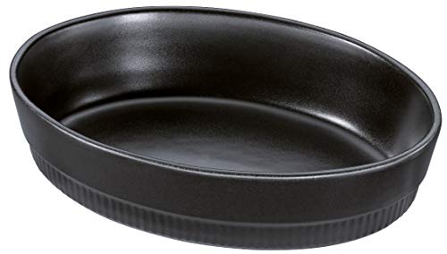 Spring Auflaufform Chalet Oval 26 cm, Schwarz, Ofenkeramik von Spring
