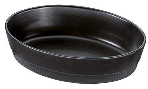 Spring Auflaufform Chalet Oval 30 cm, Schwarz, Ofenkeramik von Spring