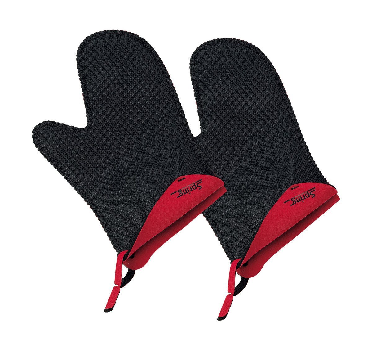Spring Bräter Topfhandschuhe 2er-Set Grips schwarz/rot von Spring