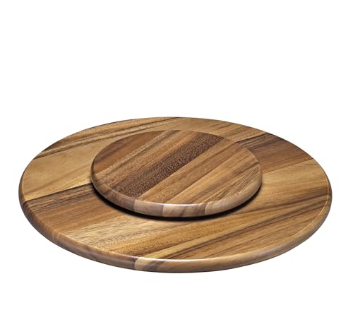 Spring Drehteller Fondue | Akazienholz | Servierteller für Fondue Topf und Zutaten | Kugelgelagert | Fuß für Stabilität | Passend zu Allen Spring-Rechauds | Ø 40,5 cm, Akazie von Spring