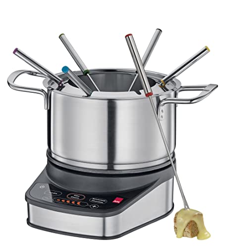 Spring Elektrofondue Set | Fondue elektrisch für 6 Personen | optimale Temperaturregulierung | für Käsefondue, Öl-Fondue oder Schokoladen Fondue | sicherer Stand | inkl. 6 Fonduegabeln | 1,4L von Spring