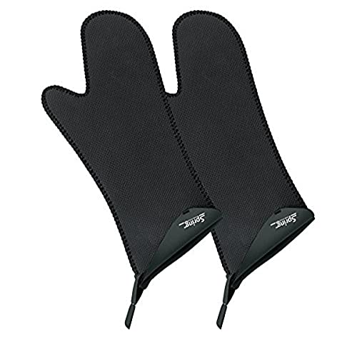 Spring GRIPS Ofenhandschuhe Hitzebeständig | Neopren | -40° bis 250°C | rutschfest | universelle Größe, 5x17,2x18,8cm | Schwarz | Topfhandschuhe Set | lang von Spring