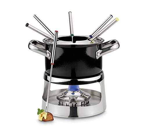 Spring Interlaken Fondue-Set, Edelstahl, schwarz, Ø 16 cm von Spring