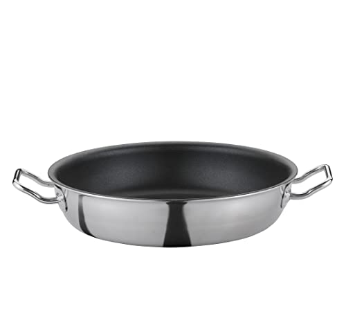 Spring Vulcano Classic Servierpfanne 28 cm hoher Rand| Edelstahl | 7 cm Hochrand Pfanne | Antihaftbeschichtet | Induktionsgeeignet | 5-Lagen-Mehrschichtmaterial | Bratpfanne Induktion | ofenfest von Spring