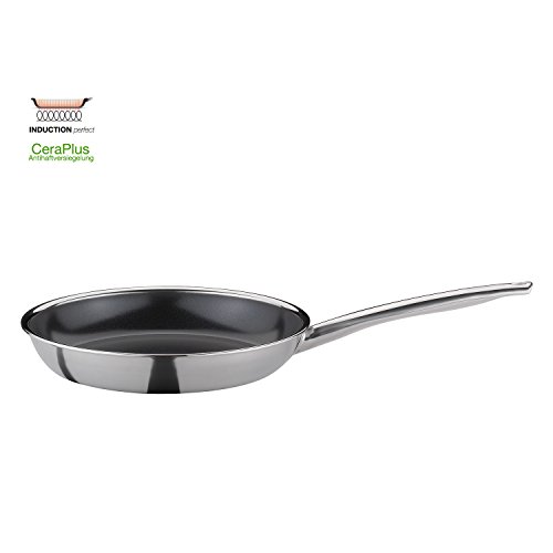 Spring Vulcano Ceraplus Bratpfanne Ø 20 cm | Edelstahl | 4 cm Rand | Antihaftbeschichtet | Induktionsgeeignet | 5-Lagen-Mehrschichtmaterial | Bratpfanne Induktion | ofenfeste Pfanne von Spring