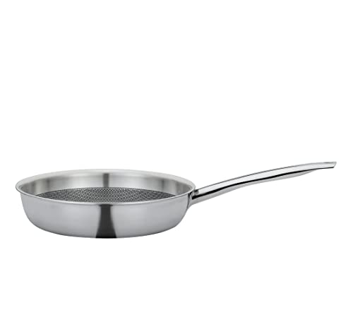 Spring Vulcano Cut Resist XL Bratpfanne Ø 24 cm | Edelstahl | hoher Rand | Antihaftbeschichtet | Induktionsgeeignet | 5-Lagen Mehrschichtmaterial | Kratzfest | Bratpfanne Induktion | ofenfeste Pfanne von Spring