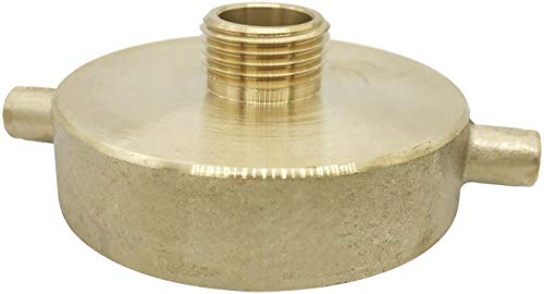 SpringSpray Messing-Feuer-Hydrant-Adapter mit Stiftanstoß, Messing-Feuerausrüstung, 6,4 cm NST (NH) weiblich x 1,9 cm GHT, männlich, Messing, Hydrant auf Gartenschlauch-Adapter von SpringSpray
