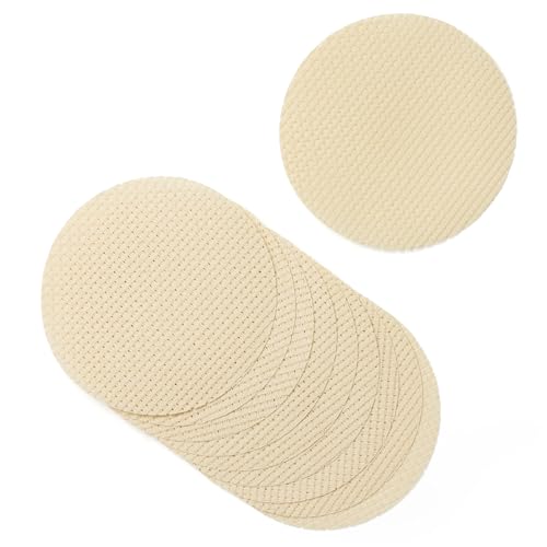 Cremefarbene natürliche Binca-Kreise (10 Stück) 6-fädiger Kreuzstich Stoff – 100% Baumwolle – 15 cm (Durchmesser) von Springboard Supplies