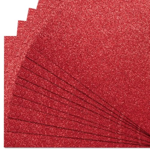 Springboard 10932 Glitzerkarton, A4, Packung mit 10 Bögen, Rot von SPRINGBOARD SUPPLIES