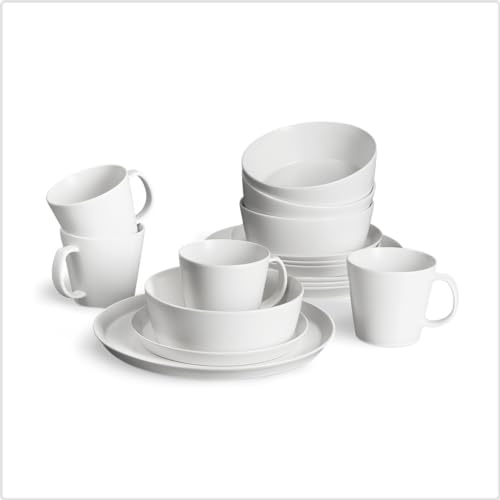 SPRINGLANE Geschirrset 16-tlg. Sweet Scandi, Weißes Geschirrservice für 4 Personen aus New Bone Keramik, skandinavisches Design, matt von Springlane Kitchen