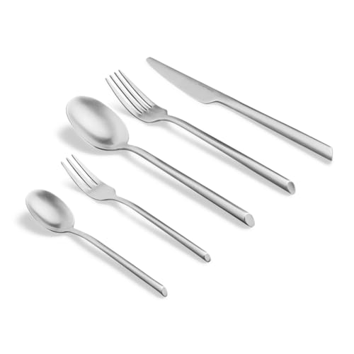 SPRINGLANE Besteck Set 20-tlg. Edelstahl matt, Robustes Besteckset für 4 Personen aus rostfreiem 18/10 Edelstahl, Essbesteck mit Messer, Gabel, Esslöffel, Teelöffel und Kuchengabel von Springlane Kitchen