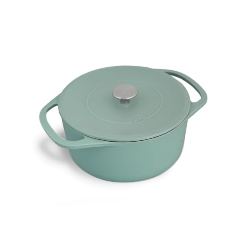 SPRINGLANE Cocotte mit Deckel – Gusseisen Topf Bräter Schmortopf Kochtopf Induktion – 24 cm rund, 4 l - Mint… von Springlane Kitchen