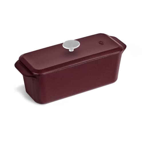 SPRINGLANE Kastenform Gusseisen mit Deckel 33,5 x 13 cm, emaillierte Backform, Brotbackform - Rot von Springlane Kitchen