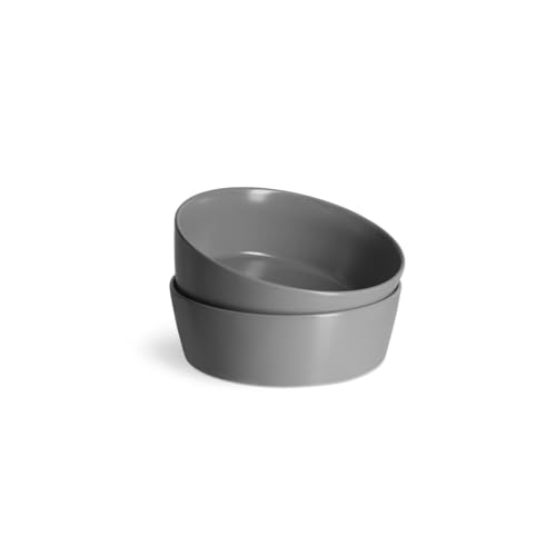SPRINGLANE Suppenteller 2er-Set, Sweet Scandi, Anthrazitfarbiges Geschirrservice aus New Bone Keramik, skandinavisches Design, matt von Springlane Kitchen