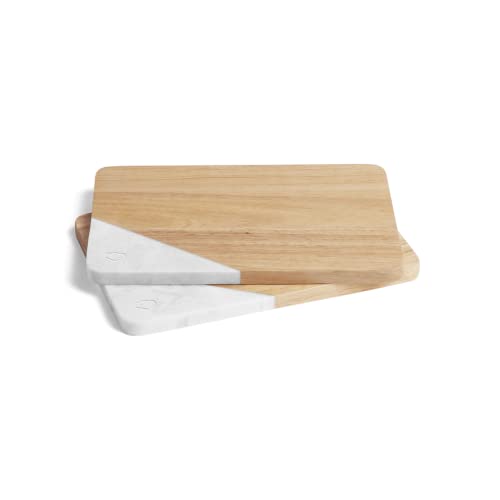 Springlane Frühstücksbrettchen 2er-Set - Kautschukholz & Marmor - 28 x 18 x 1,5 cm Springlane Frühstücksbrettchen 2er-Set - Kautschukholz & Marmor - 28 x 18 x 1,5 cm von Springlane Kitchen
