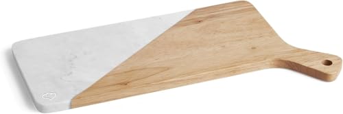 Springlane Servierbrett - Kautschukholz & Marmor - 42 x 22 x 1,5 cm - Käseplatte von Springlane Kitchen