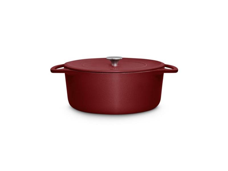 Springlane Bräter, Cocotte aus Gusseisen - Gusseisen Topf 28 cm Rot von Springlane