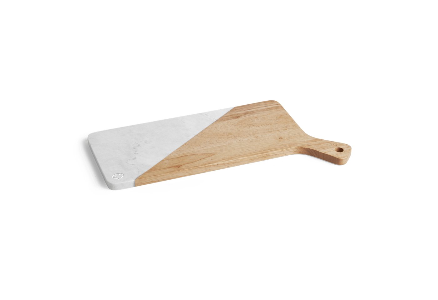 Springlane Schneidebrett SPRINGLANE Servierbrett - Kautschukholz & Marmor - 42 x 22 x 1,5 cm, Kautschukholz & Marmor, (1-St) von Springlane