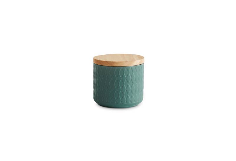Springlane Vorratsdose SPRINGLANE Keramik Vorratsdosen mit Holzdeckel, 1x Dunkelgrün: 10x9cm, Keramik, Holz, Silikon von Springlane