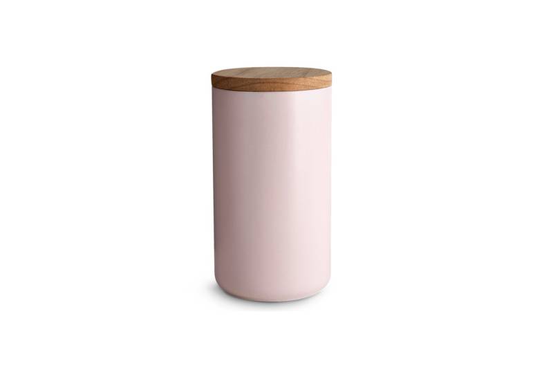Springlane Vorratsdose SPRINGLANE Keramik Vorratsdosen mit Holzdeckel Sweet Scandi, 10x18cm, Keramik, Holz, Silikon von Springlane