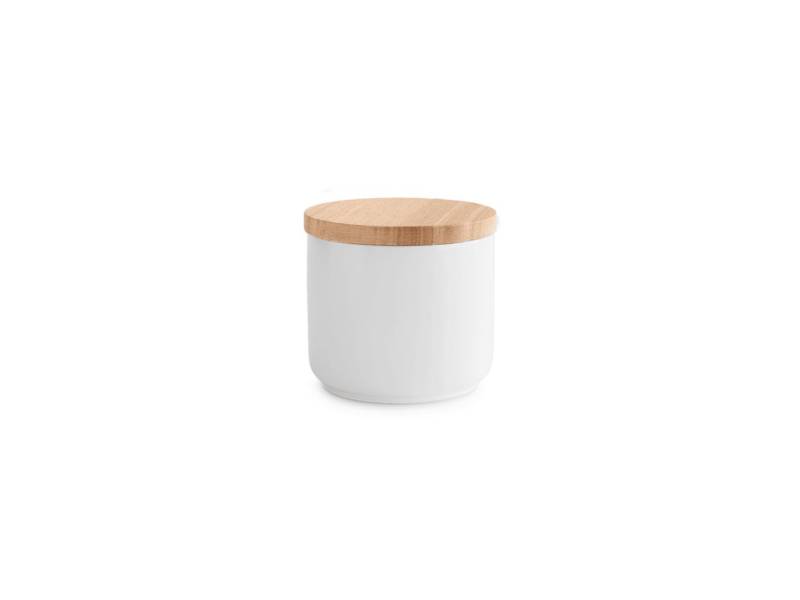 Springlane Vorratsdose SPRINGLANE Keramik Vorratsdosen mit Holzdeckel Sweet Scandi, Keramik, Holz, Silikon von Springlane