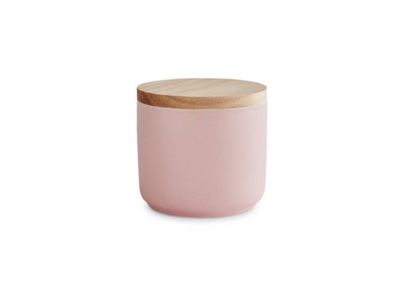 Springlane Vorratsdose SPRINGLANE Keramik Vorratsdosen mit Holzdeckel Sweet Scandi, 10x9cm, Keramik, Holz, Silikon von Springlane