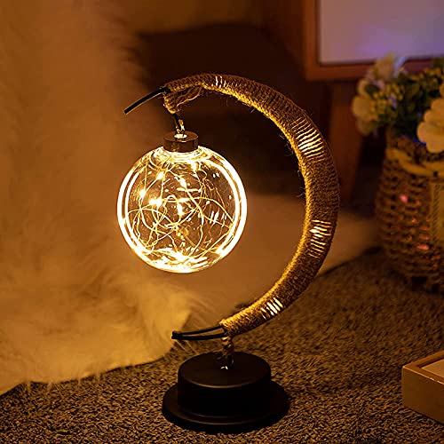 Hängende LED-Mond lampe,verzauberte mond lampe enchanted lunar lamp Mondlampe Kinder Nachtlicht Desktop Night Light with Ständer Dekoration für Zuhause,Schlafzimmer,Party,Ornamente, Geschenke von Merrwon