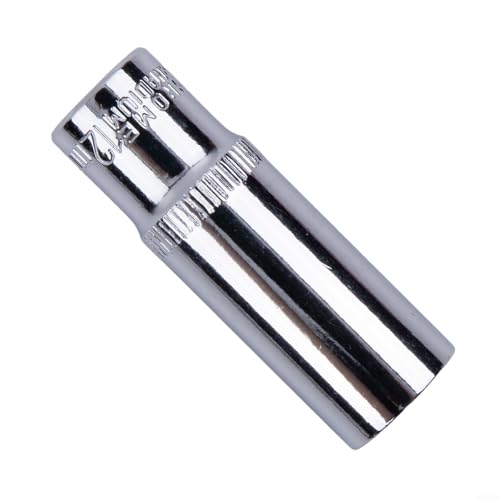 1 x 414 mm tiefer Steckschlüsseladapter, kompatibel mit 1/4-Zoll-Schraubenschlüssel, Anti-Finish (12 mm) von Springwillfly