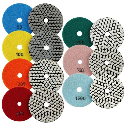 10,2 cm Schleifscheiben zum Trockenpolieren, 100 mm Pads zum Polieren für Granit- und Marmoroberflächen (Körnung 400) von Springwillfly
