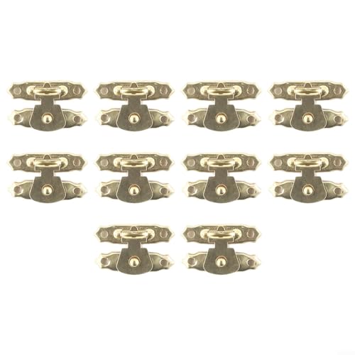 10 Stück Antik Bronze Gold Schmuckschatulle Koffer Riegel Verschluss Verschlüsse für Holzkisten und Bastelprojekte (Gelb) von Springwillfly