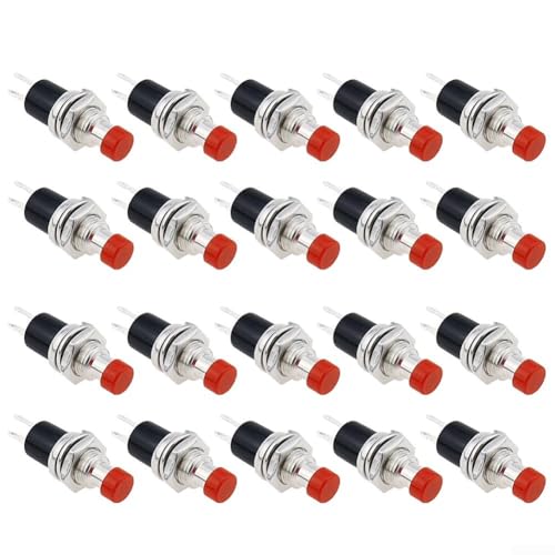 1020-teiliges Set mit kurzzeitigen Ein-/Aus-Schaltern mit normalerweise geschlossenen Kontakten für die Steuerung elektrischer Geräte (rot, 20 Stück) von Springwillfly