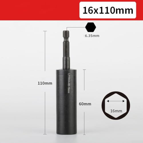 110 mm tiefer Steckschlüssel für Sechskantmutter-Treiber in Autoteilen und Maschinenreparatur (60 mm H16) von Springwillfly