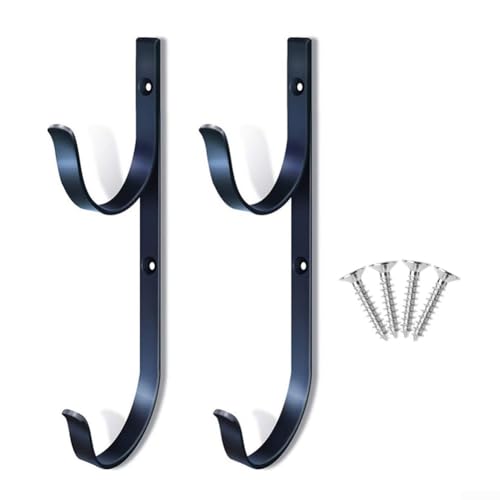 2 Stück Pool-Stangen-Kleiderhaken aus Aluminium für robuste Aufbewahrung von Gartengeräten (schwarz) von Springwillfly