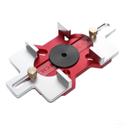 2-in-1 Lochschablone für Holzbearbeitung, Schlitz, 2-in-1, Aluminiumlegierung, Schubladengriff, Stanzschablone mit bidirektionaler Skala für präzise Schlitzherstellung von Springwillfly