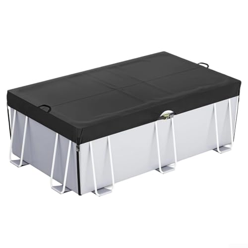 210D Oxford Rechteckige Poolabdeckung, einfach zu bedienendes Design mit Kordelzug für sichere Befestigung (4,3 x 2,4 m) von Springwillfly