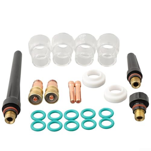 23-teiliges Set für WIG-Gaslinsenzange und Glasbecher, kompatibel mit WP17, WP18, WP26 Taschenlampen, geeignet für Industrie und Pipeline für WIG-Schweißanwendungen 23-teiliges Set für WIG-Gaslinsenzange und Glasbecher, kompatibel mit WP17, WP18, WP26 Taschenlampen, geeignet für Industrie und Pipeline für WIG-Schweißanwendungen von Springwillfly