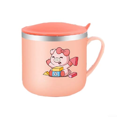 250 ml Kinder-Trinkhalmbecher mit doppellagigem Edelstahl und Messung für einfache Verwendung (Rosa) von Springwillfly