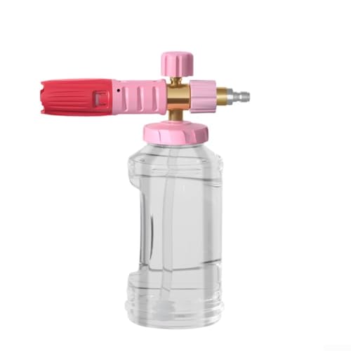 4000 PSI Schaumsprüher mit verstellbarem Schaumverhältnis für Auto- und Motorrad-Reinigung, Edelstahl- und Messingdüsen, kompatibel mit 1/4-Zoll-Anschluss (Rot-Rosa) von Springwillfly