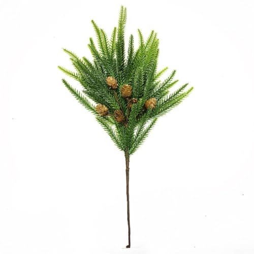 5 Stück künstliche Tannenzweige für Weihnachtsdekoration mit realistischen Kiefernspießen, perfekt für Weihnachtskränze, Girlande und Heimgebrauch (Kiefernfrucht) von Springwillfly