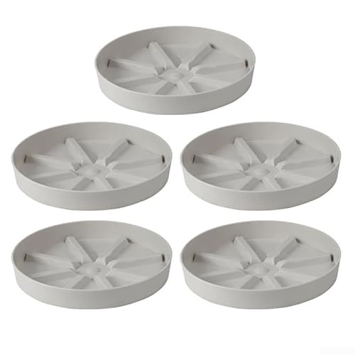 5 x Blumentopf-Tabletts, effektives Design für optimale Drainage und Luftzirkulation (weiß) von Springwillfly