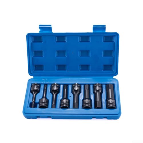 8-teiliges 30,5 cm Bit-Steckschlüssel-Set mit den Größen H5 bis H19, aus Chromstahl, robuste Konstruktion und organisierte Aufbewahrungsbox für einfachen Transport von Springwillfly