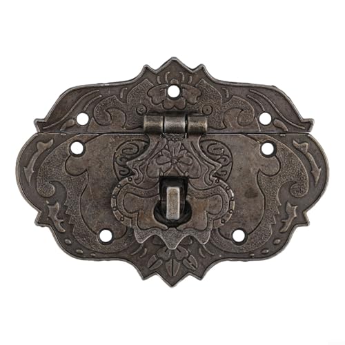 Ästhetisches Retro-Scharnier aus Bronze mit Vorhängeschloss und Schlüssel, funktionales Dekor für Bastelaufbewahrungslösungen (Hasp) von Springwillfly