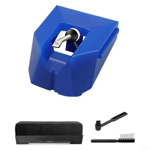 ATVMN95E Ersatznadel für Audio Technica für ATLP120X Plattenspieler mit Reinigungsbürsten-Set, passend für Patronen der VM95-Serie für klarere Audiowiedergabe (blau) von Springwillfly