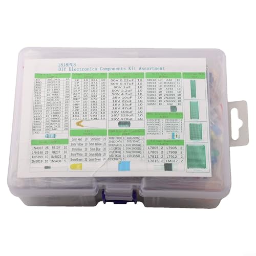 All in For DIY Electronics Set 1818Pcs Featuring Essential Parts Like Monolithic Capacitors and LEDs for Easy Use von Springwillfly