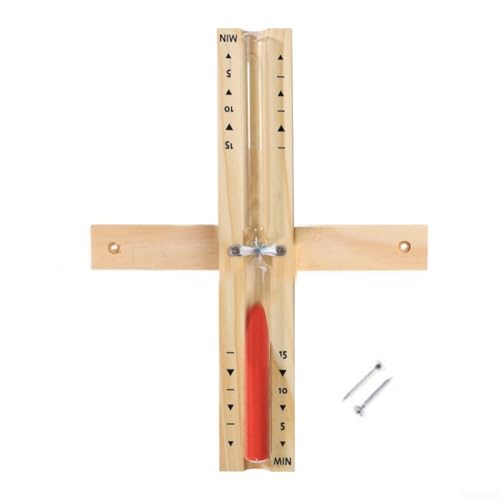 Anspruchsvolles Design. Diese einzigartige Sanduhr aus Holz bietet einen funktionalen Ansatz für das Zeitmanagement (rot) von Springwillfly