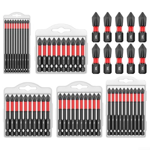 Antirutsch-Magnet-Schraubendreher-Bit-Set, 10 PH2-Bits für lange Lebensdauer bei Reparaturarbeiten zu Hause und im Auto (25 mm) von Springwillfly