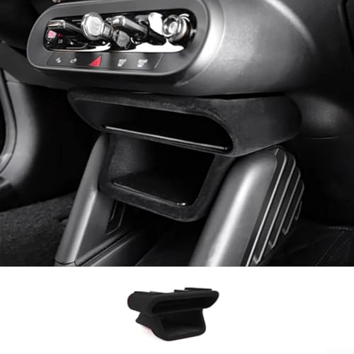 Aufbewahrungsbox für Mini Cooper ESE J01 EV 2024 2025 mit ABS- und Wildledermaterial, bietet praktische Aufbewahrungslösung für Schaltbereich (Beflockung schwarz) von Springwillfly