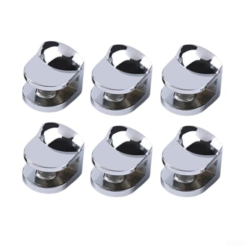 Badezimmer-Glasregal-Clip mit sicheren Gummi-Partikelschrauben, Zinklegierung, poliertes Chrom-Finish, zur Befestigung und Stabilisierung von Glasvitrinen (10 mm) von Springwillfly