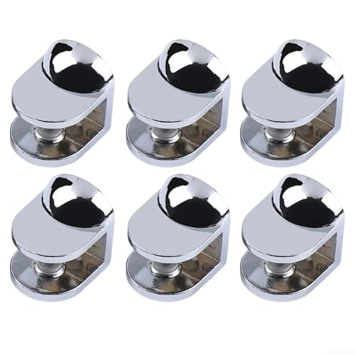 Badezimmer-Glasregal-Clip mit sicheren Gummi-Partikelschrauben, Zinklegierung, poliertes Chrom-Finish, zur Befestigung und Stabilisierung von Glasvitrinen (12 mm) von Springwillfly